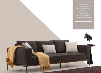 Four Seater Sofa 4 Seater Fabric Sofas Modern Design Living room Gray