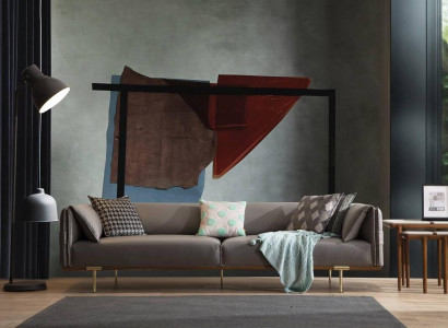 Gray stainless steel sofa Living room 3-Seater upholstered couches Textile sofas new