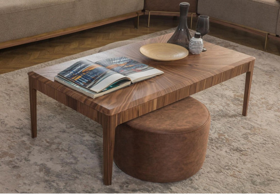 Stylish Coffee table Brown Rectangular Living room Wood Coffee table