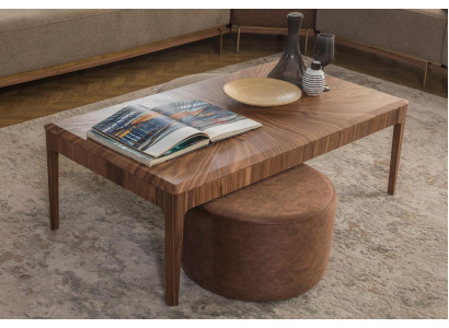 Stylish Coffee table Brown Rectangular Living room Wood Coffee table