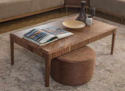 Stylish Coffee table Brown Rectangular Living room Wood Coffee table