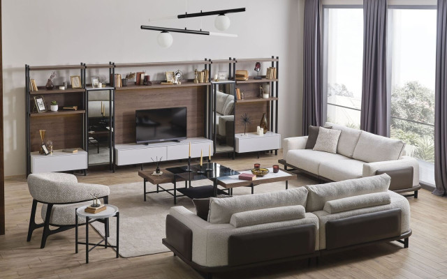 Sofa set 331 Seater 3х Coffee tables Luxury Designer Living room Set