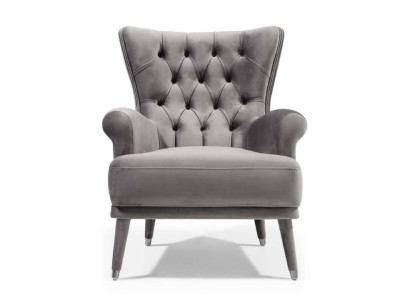Gray Chesterfield Armchair Living room Furniture Upholstered Armchair with Armrests