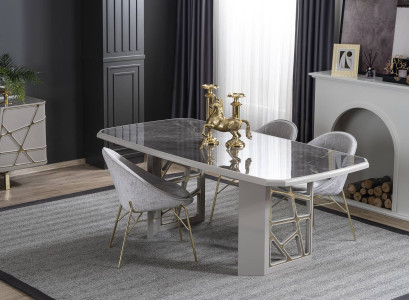 Dining room Modern Furniture Luxurious Dining table 4x Chairs Modern Suite