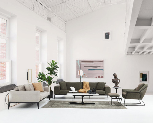 Two-seater Sofa 2 Seater Fabric Gray Modern Design Living room Polyester