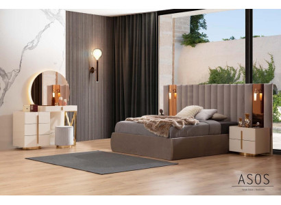 Stylish Bedroom Set Designer Dressing table Wood 2x Bedside tables