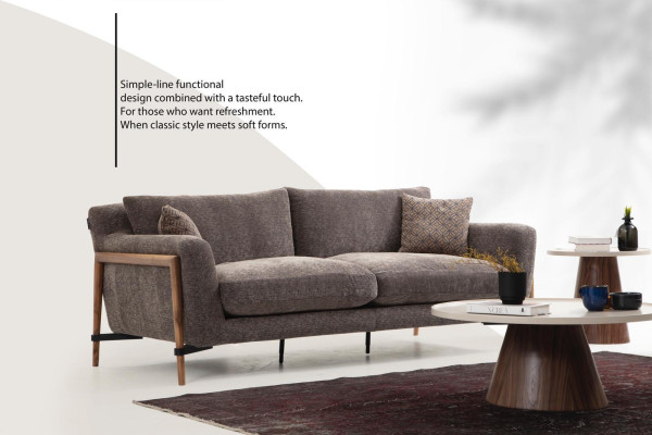Four Seater Sofa 4 Seater Fabric Sofas Modern Design Living room Gray