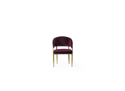 Dark Purple Dining room Chair Designer Metal Frame Dining room Wood Chairs