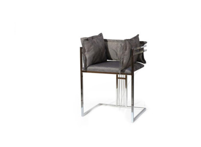 Gray Stainless Steel Chair Modern Upholstered Chair Dining room Chairs Bar Chair