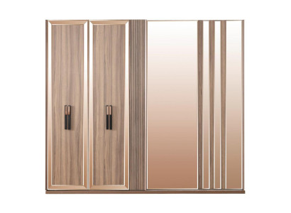 Clothes cupboards Modern Wardrobe Cabinets Gold Wood Bedroom