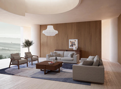 Design Sofa Set 3-piece Two-seater Sofa Couch Upholstered furniture 2x Armchair Living room
