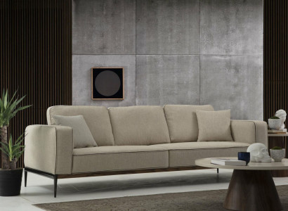 Sofa Four Seater 4 Seater Fabric Sofas Modern Design Living room Beige