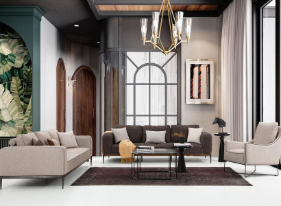Sofa set 431 Seater Sofa Suite Beige Sofas Armchair Modern Set