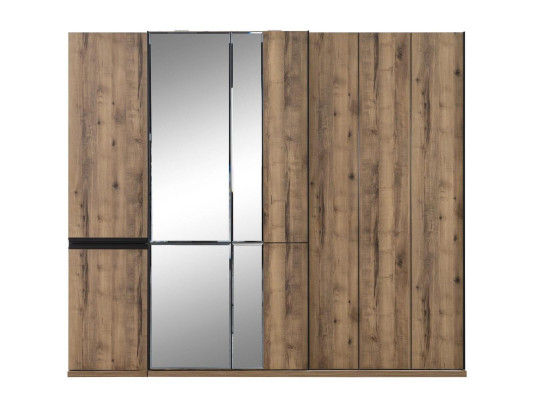 Cabinets Clothes cupboards Luxury Wardrobe Brown Wood Mirror Big