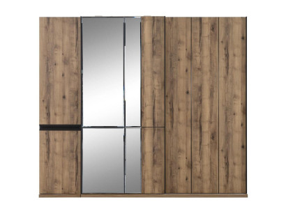 Cabinets Clothes cupboards Luxury Wardrobe Brown Wood Mirror Big