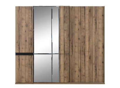 Cabinets Clothes cupboards Luxury Wardrobe Brown Wood Mirror Big