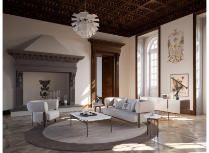 Design Modern Luxury Living room Set Sofa Two-seater with 2x Armchair Furnishings