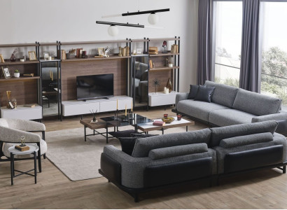 Sofa set 331 Seater 3х Coffee tables 6-piece Living room Set Luxury Furniture