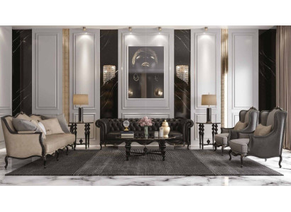 Sofa Set 3+3+1+1 Seater Design Sofa Chesterfield Complete Living room