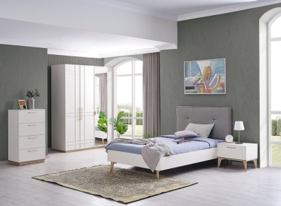 Suite Childrens room Childrens bed Youth Bed Bed Set 4pcs White Wood