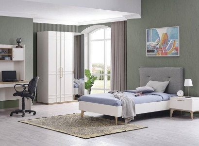 Childrens room Suite Childrens bed Youth Bed Bed Set 4pcs White Wood