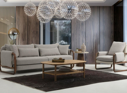 Sofa set 41 Seater Armchair Four Seater Modern Fabric Gray Set Design