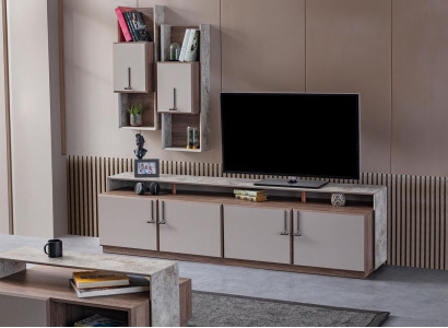 TV stand wall cabinets sideboard TV cabinet lowboard gray living room wood
