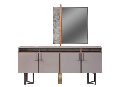 Suite Sideboard with Mirror Sideboard Wardrobe Wood Chest of drawers Gray