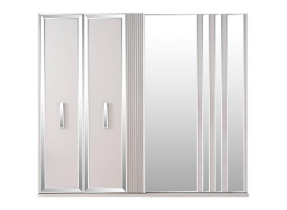 Luxury Cabinets Design Wardrobe Mirror Big White Wood Modern
