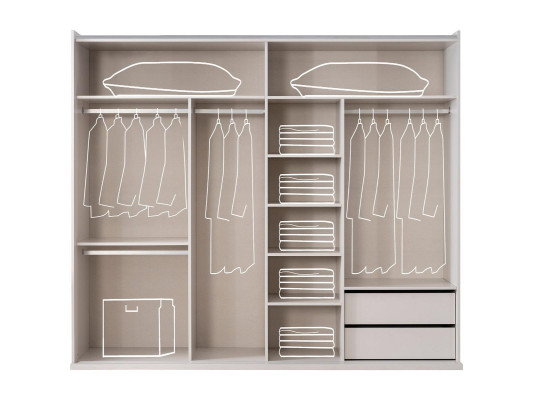 Luxury Cabinets Design Wardrobe Mirror Big White Wood Modern