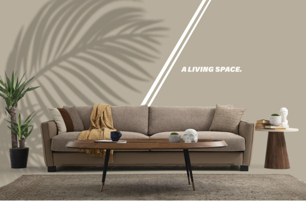 Sofa set 41 Seater Armchair Four Seater Modern Fabric Beige Set Design