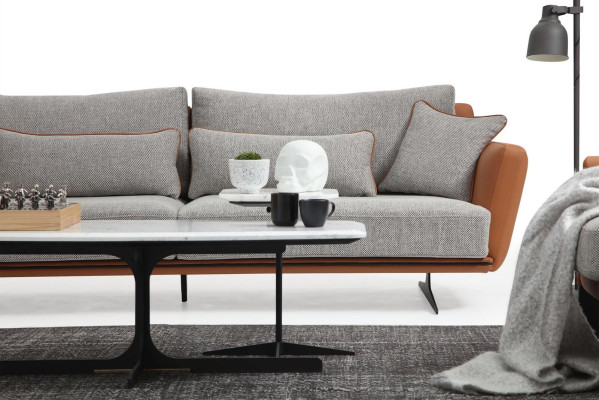 Sofa set 31 Seater Living room Sofa Orange Fabric Armchair three seater