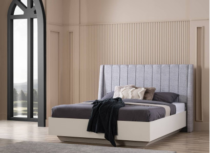 Double bed Bedroom Suite Bed Wood Set 3-piece White Bedside tables