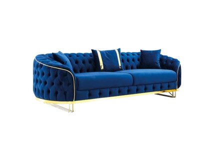 Blue's Chesterfield Sofa Designer Living room Three seater stainless steel Furniture