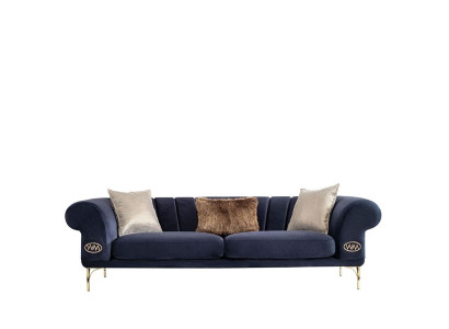 Blue e Living room Couch Designer 3-Seater upholstered couches seating furniture new