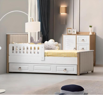 Bed frame Childrens bed 200 cm Bed Childrens room Bed frame e White Wood