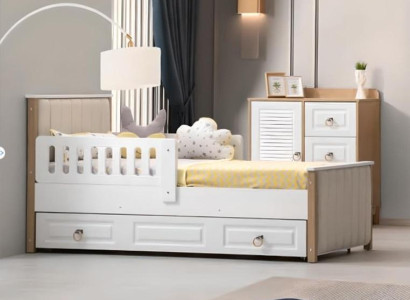 Bed frame Childrens bed 200 cm Bed Childrens room Bed frame e White Wood