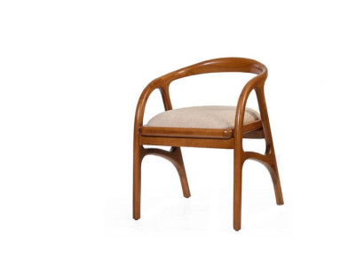 Brown luxury upholstered chair Dining chairs Design Armrests single seater