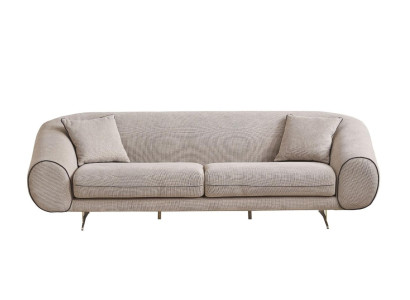 Modern Beige Couch Living room 3-Seater Luxury Upholstery Designer Sofas