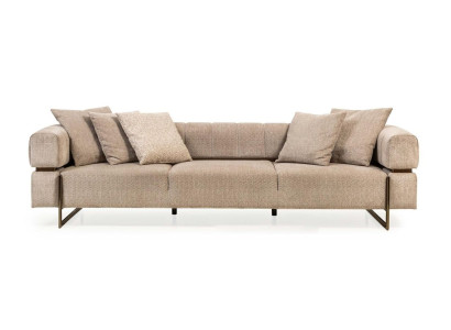 Beige four-seater designer fabric sofa upholstered sofas living room couches