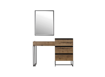 Dressing table Dressing table Console table Chest of drawers Mirror Set 2-piece brown