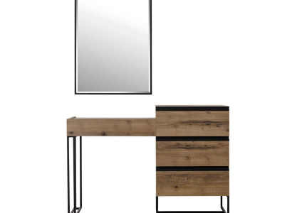 Dressing table Dressing table Console table Chest of drawers Mirror Set 2-piece brown