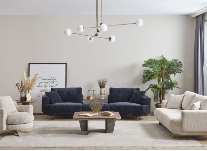 Living room Sofa Set 4+3+1 Seater Design Couch Furniture Textile Upholstery new