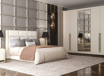 Bedroom Set Luxury Complete's Bed 2x Bedside table Wardrobe 4-piece new
