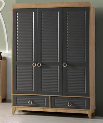 Wardrobe Gray Wood Wardrobe Design Childrens room Clothes cupboards
