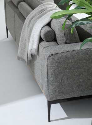Three Seater Sofa 3 Seater Fabric Modern Sofas Design Living room Gray