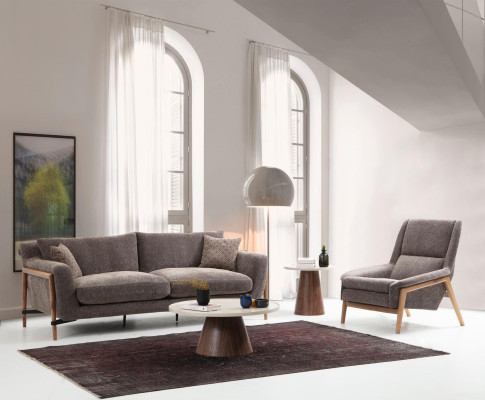 Sofas Sofa set 4 Seater Armchair Four Seater Fabric Living room Gray