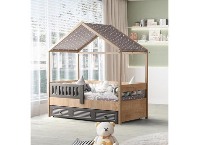 Bed frame Childrens bed 200 cm Wooden bed Childrens room Bed frame e Gray
