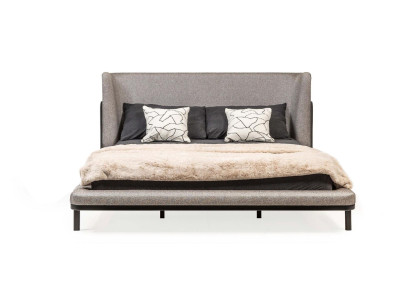 Gray double bed bedroom bed Modern bedroom upholstered beds
