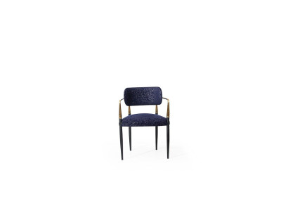 Modern Blue Chair Stainless Steel Frame Textile Single Seater Dining Room Furniture